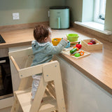 Bigjigs Toys Foldable Toddler Tower | Wooden Kids Kitchen & Counter Helper