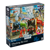 Checking the Line 1000 Piece Jigsaw Puzzle